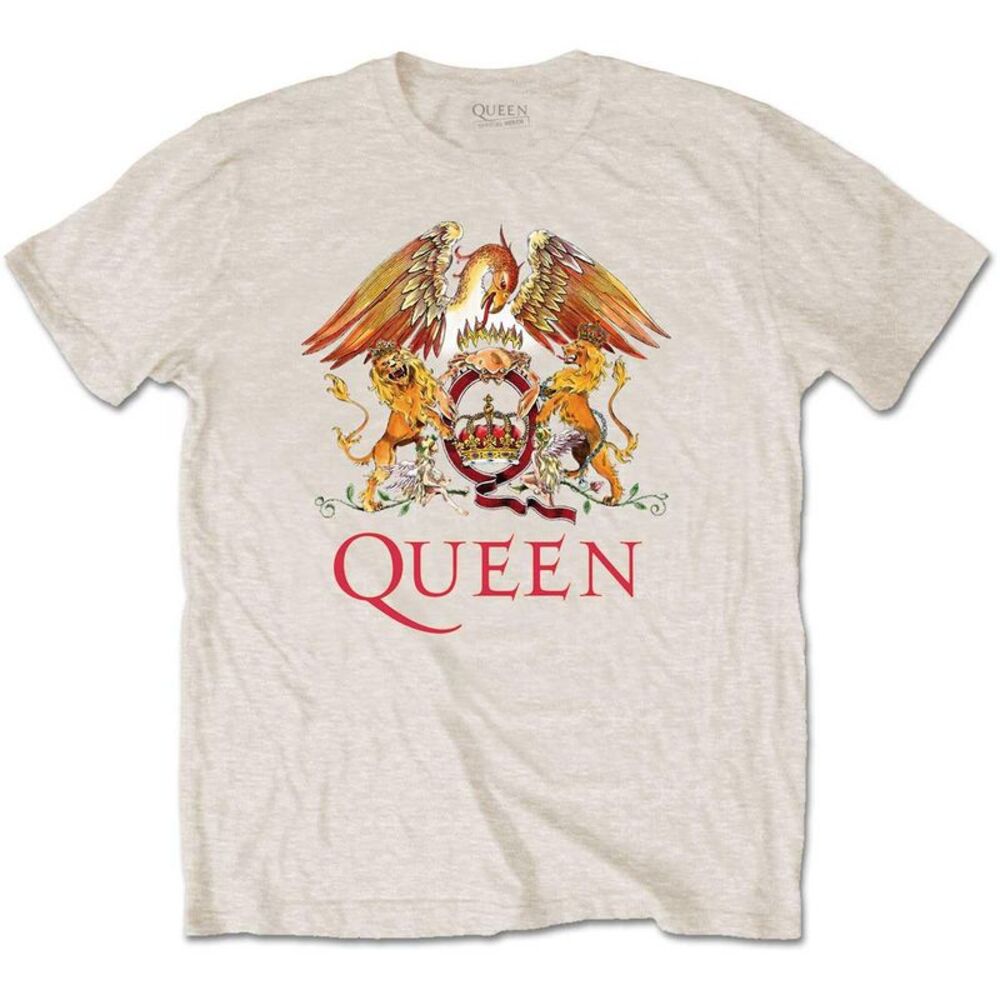 Queen Unisex Adult Classic Crest Cotton T-Shirt / Sand